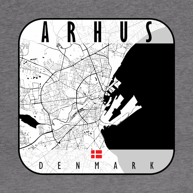 Arhus Map Denmark by ArtisticParadigms